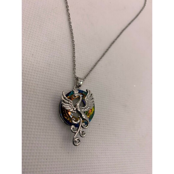 Phoenix Multi Crystal colored Pendant Necklace - Picture 9 of 11